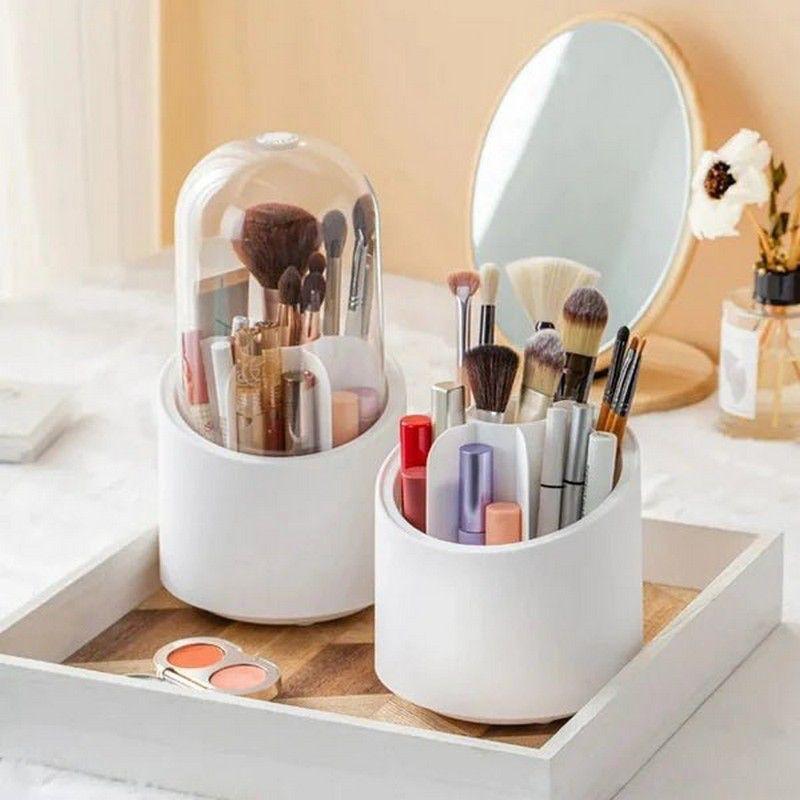 360-Degree Makeup Brush Holder with Dust Proof Dome