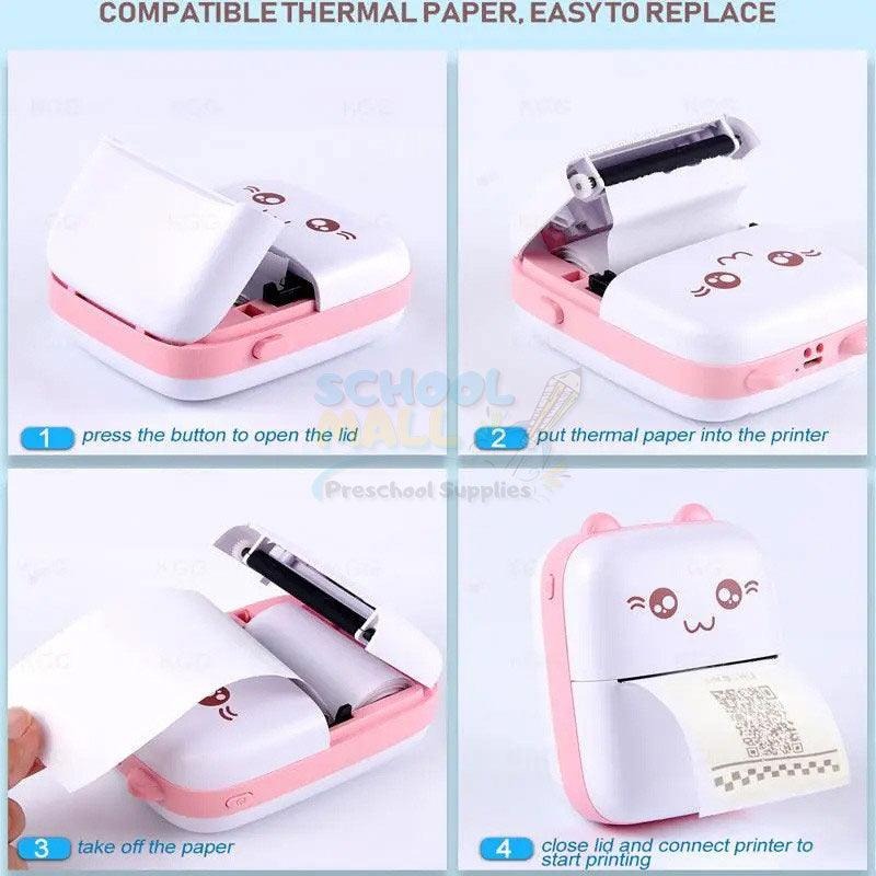 Pocket Inkless Mini Printer - Thermal Portable Bluetooth Wireless Mini Printer For Kids - For Photo, Picture, Office Receipt, Label Note, QR Code - Compatible With IOS & Android