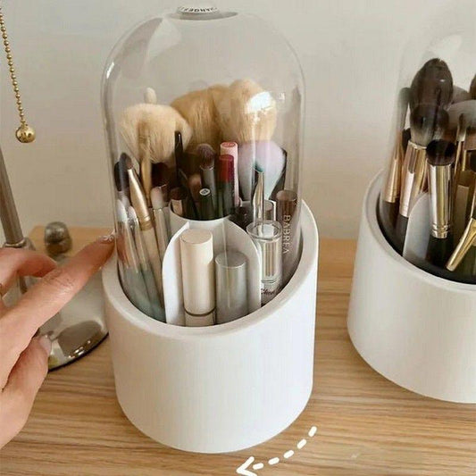 360-Degree Makeup Brush Holder with Dust Proof Dome