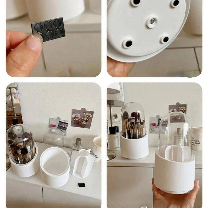 360-Degree Makeup Brush Holder with Dust Proof Dome