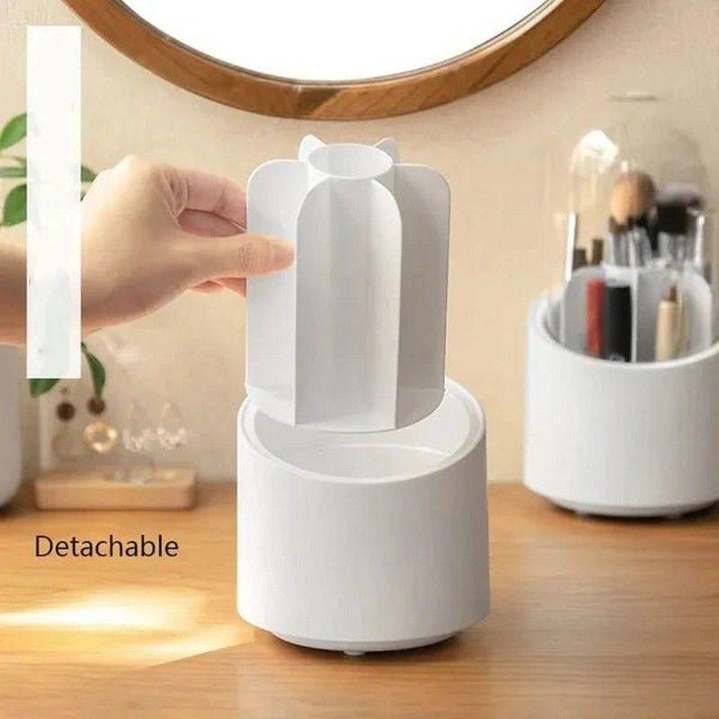 360-Degree Makeup Brush Holder with Dust Proof Dome