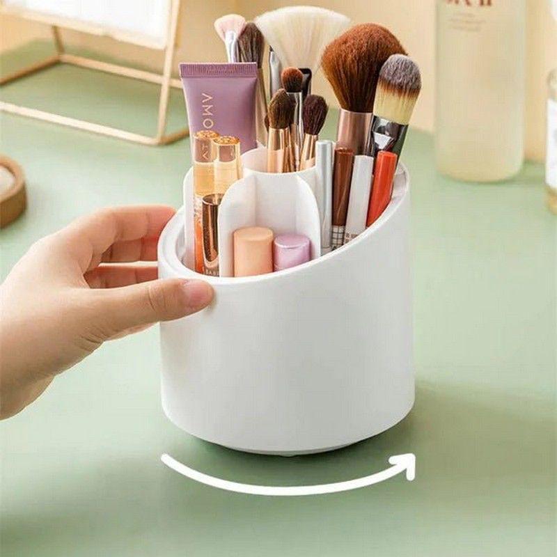 360-Degree Makeup Brush Holder with Dust Proof Dome