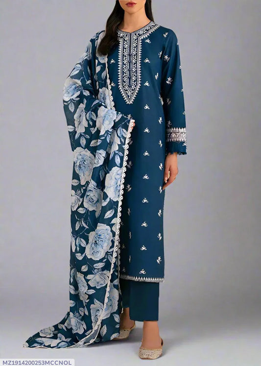 MIX TRENDING DESIGNS 3 Pcs Unstitched Embroidered Suit