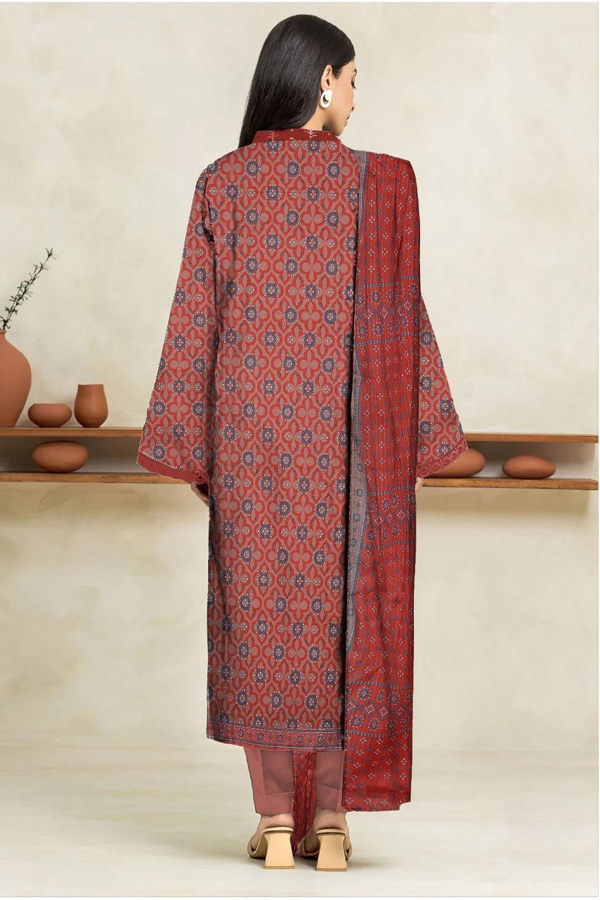 3-Piece Printed Dobby Lawn Suit for Women