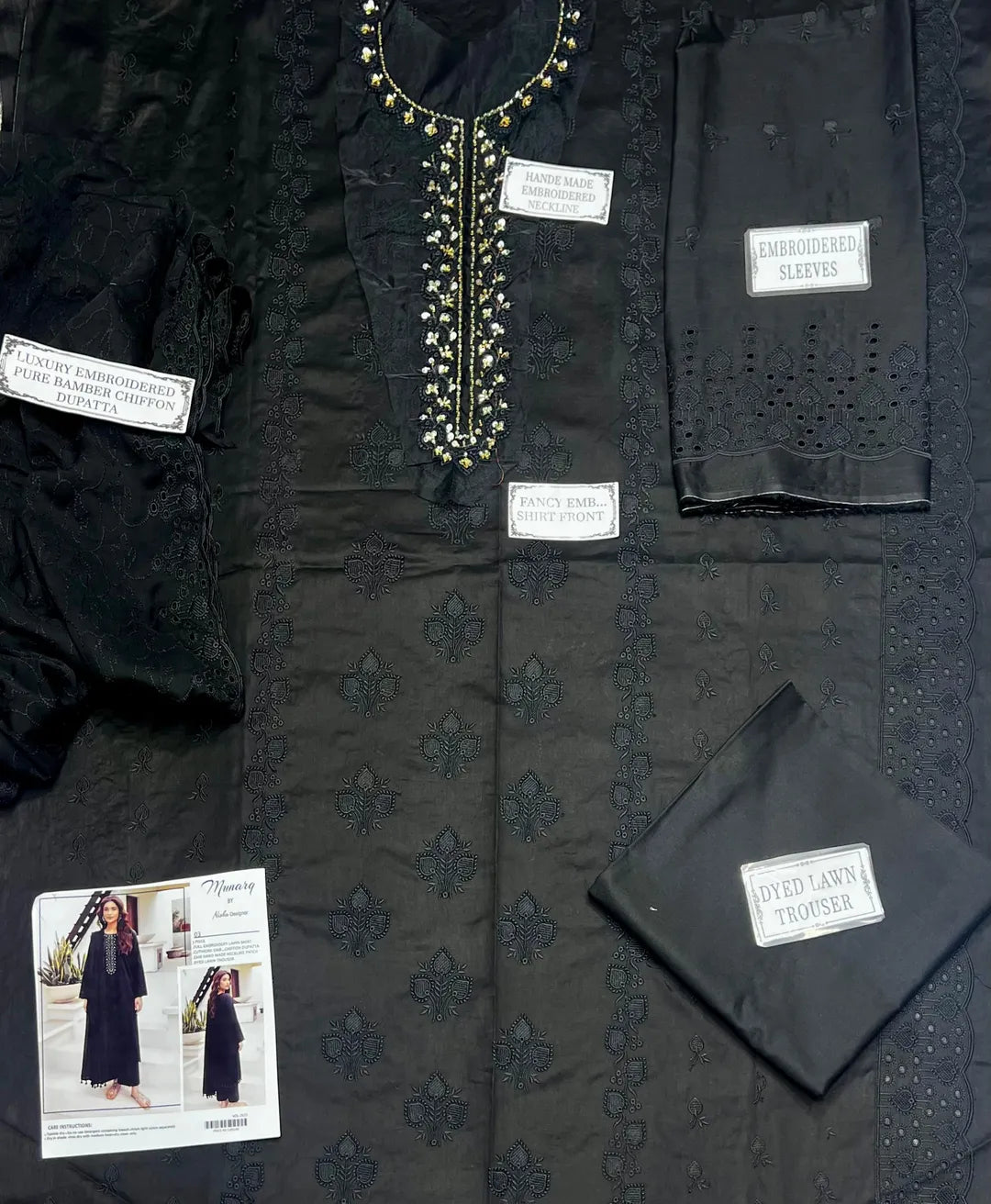 3 Pcs Women's Unstitched Embroidered Suit