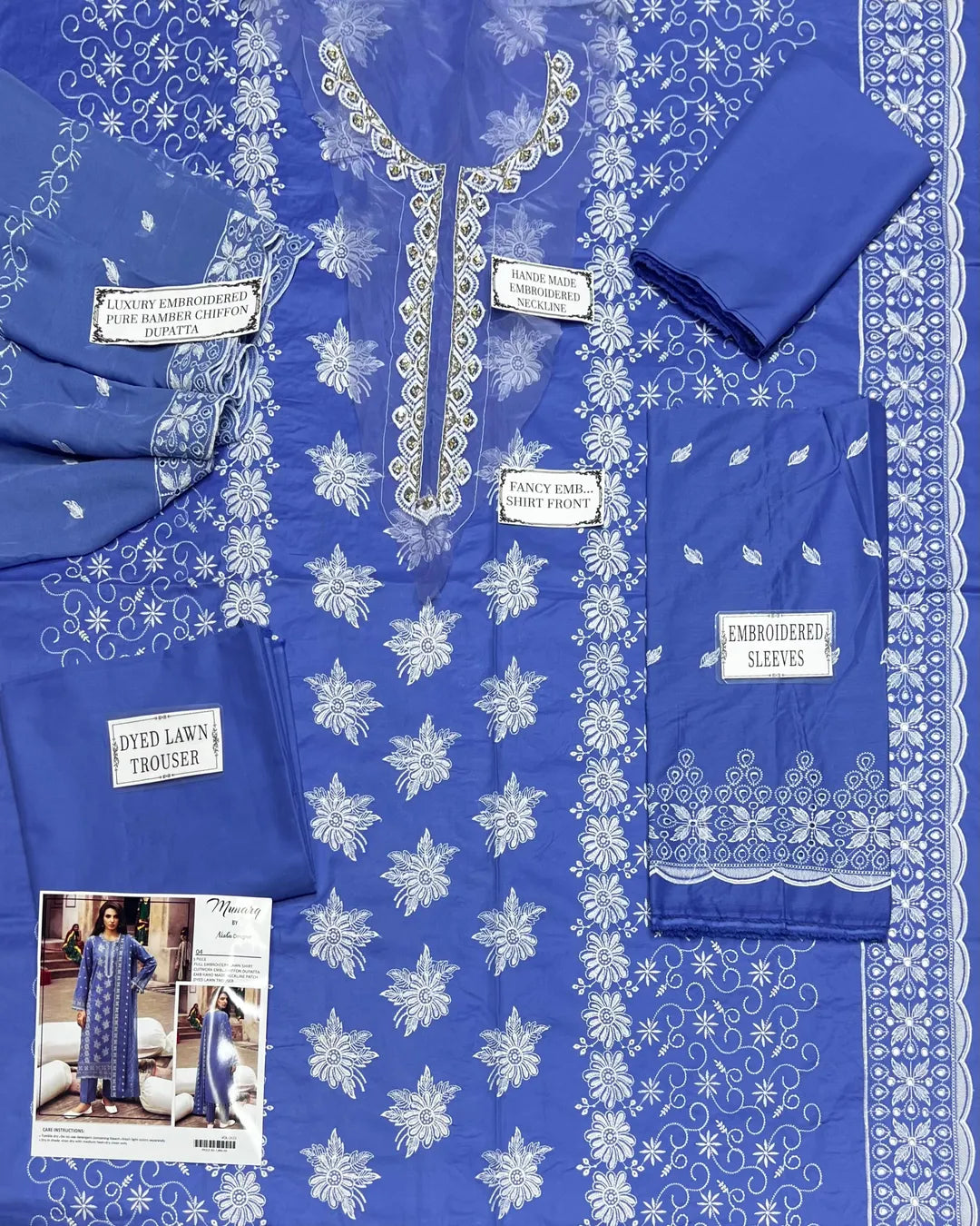 3 Pcs Women's Unstitched Embroidered Suit