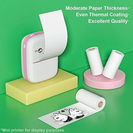 Pocket Inkless Mini Printer - Thermal Portable Bluetooth Wireless Mini Printer For Kids - For Photo, Picture, Office Receipt, Label Note, QR Code - Compatible With IOS & Android