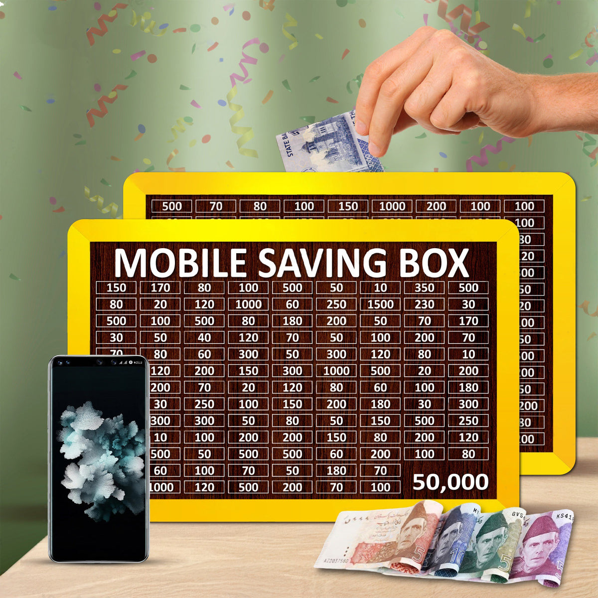 Premium Wooden Saving Box Collection | Umrah, Mobile & Target Money Challenge Saver (3 Lakh to 10 Lakh)